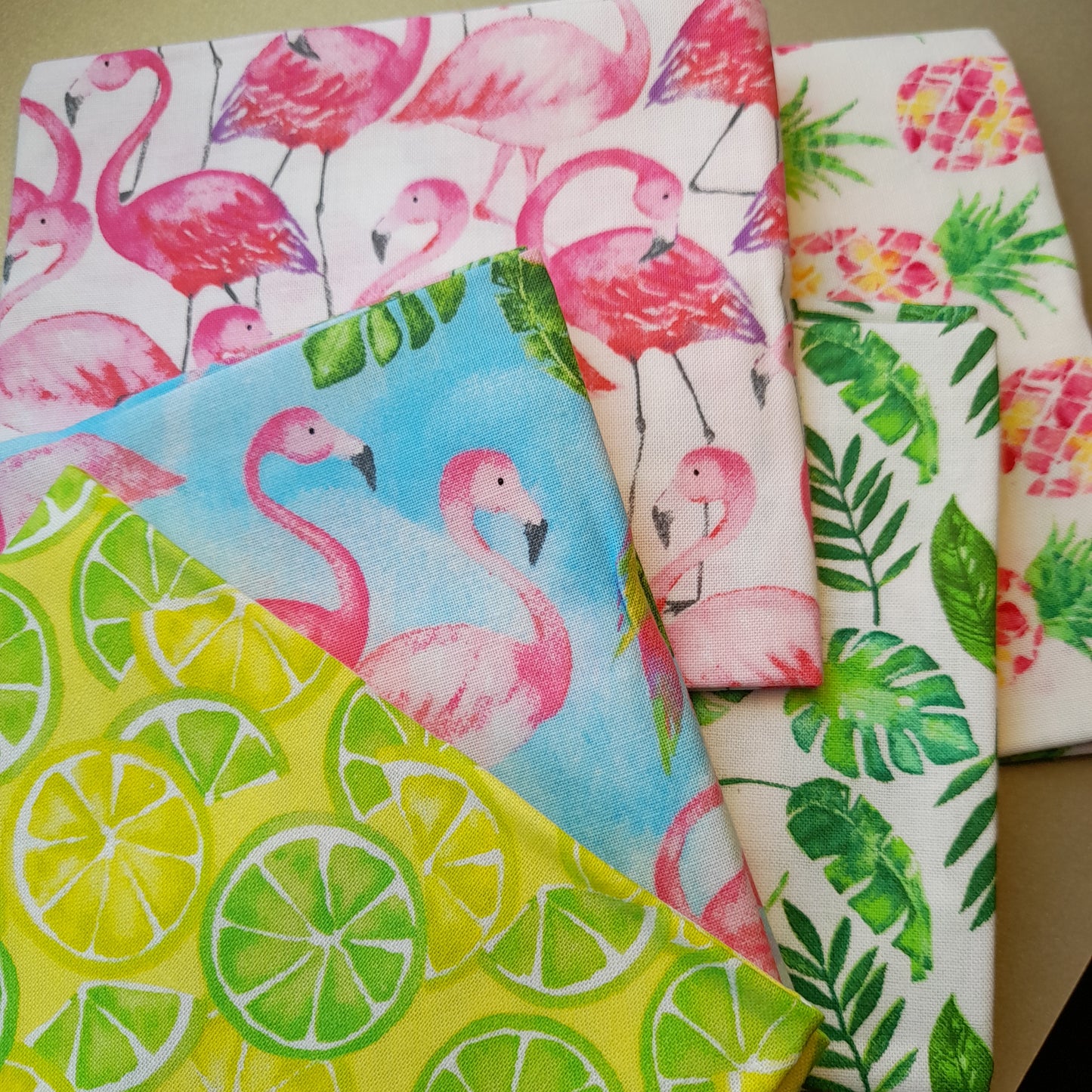 Tropical Flamingo Fat Quarters .