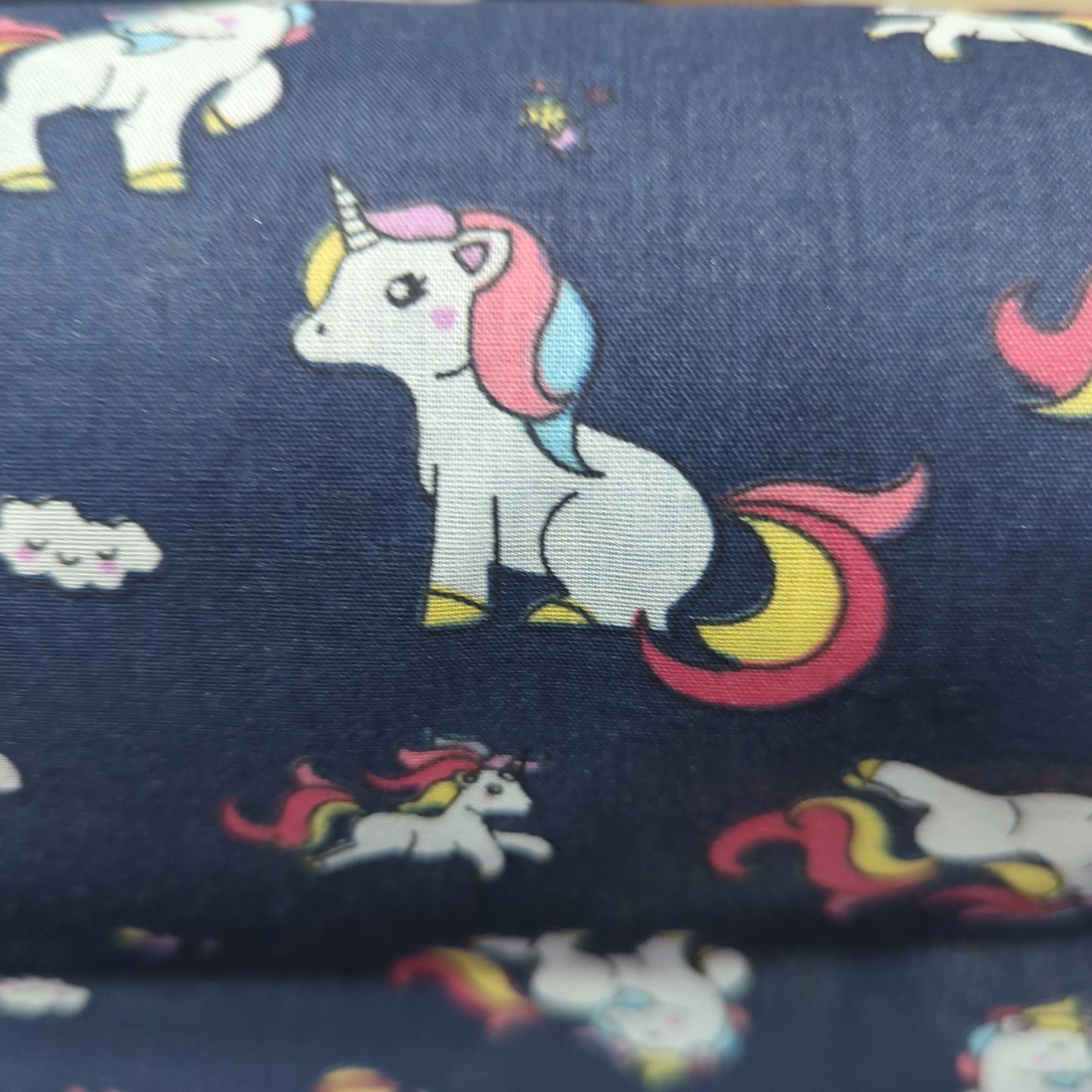 Navy Unicorn Polycotton