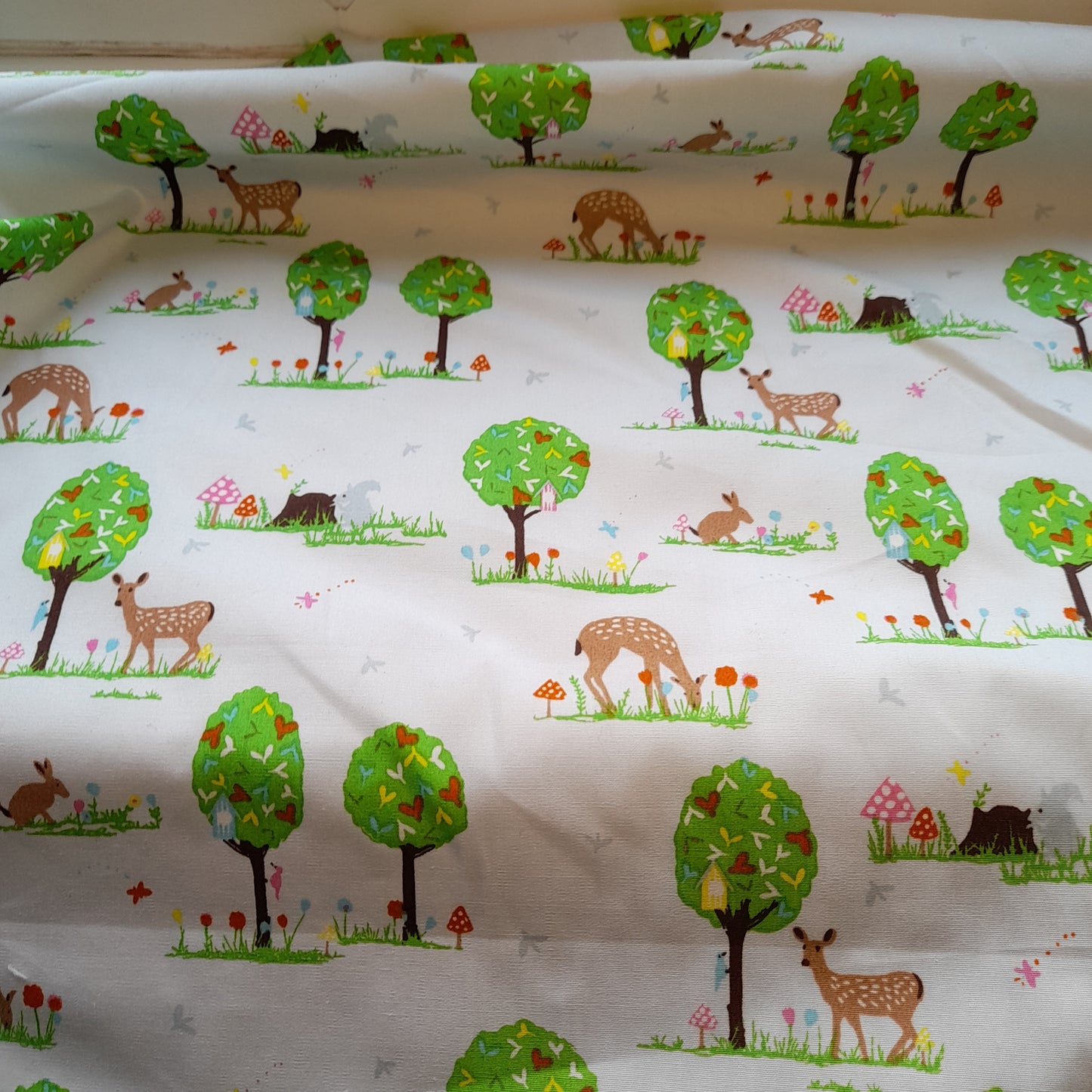Woodland creatures , very light blue background - £3 A METRE!