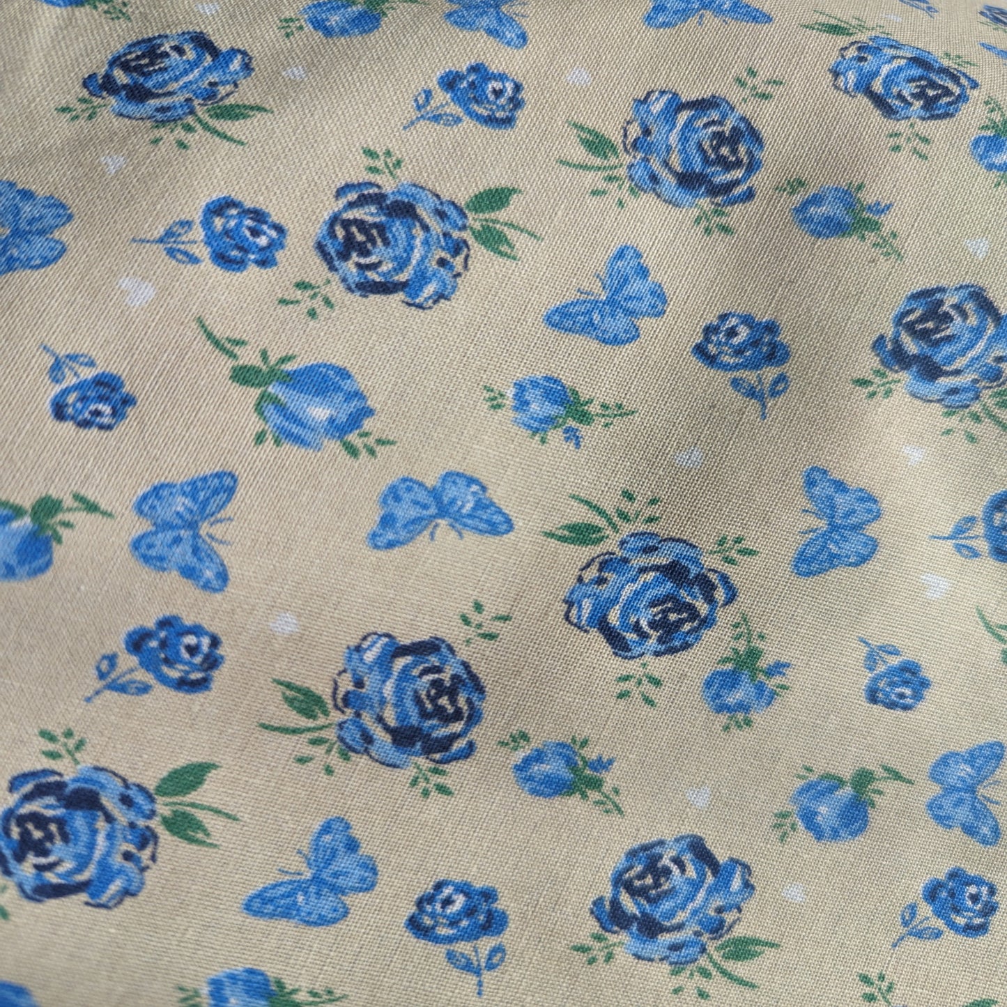 Blue Roses and butterflies.