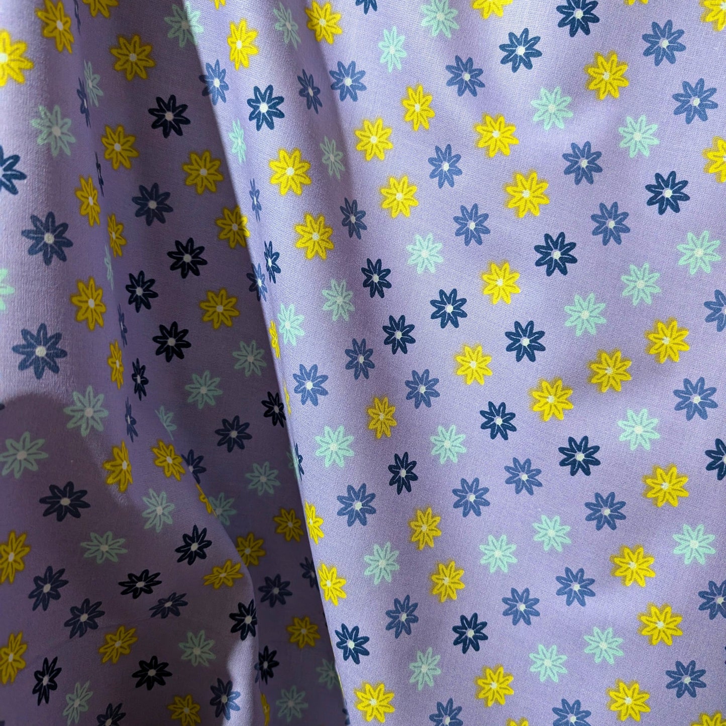 Purple Floral fabric (K) - £3 A METRE!