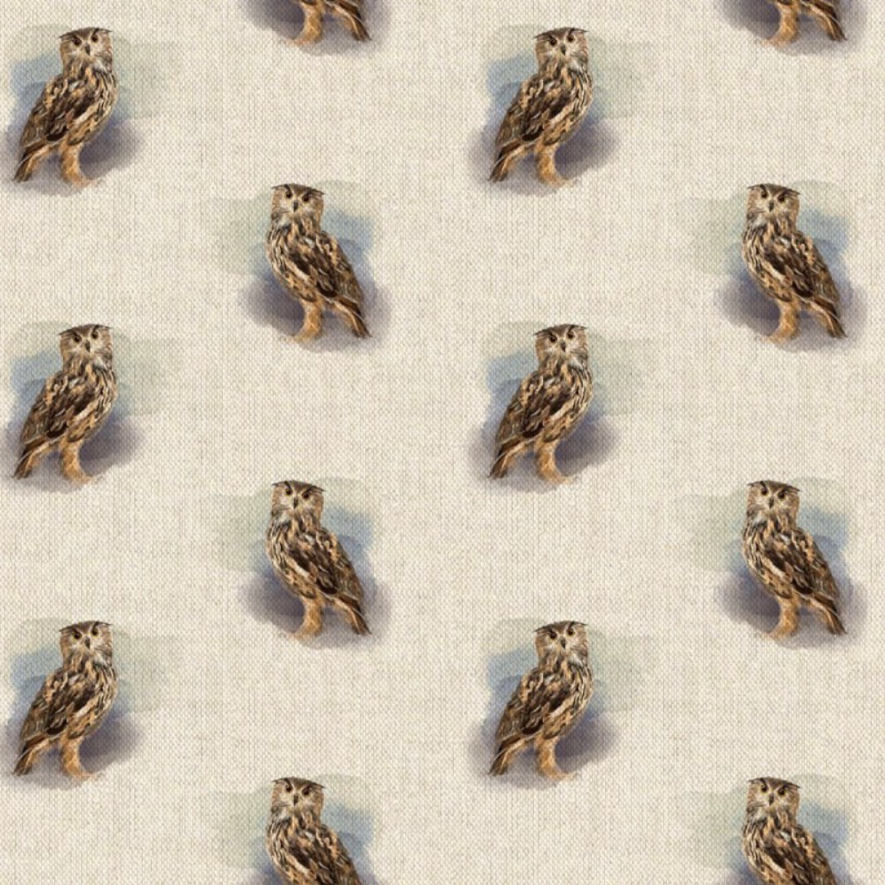 Cotton Rich Panel/All Over - Cushions/Bag Fronts - Owl