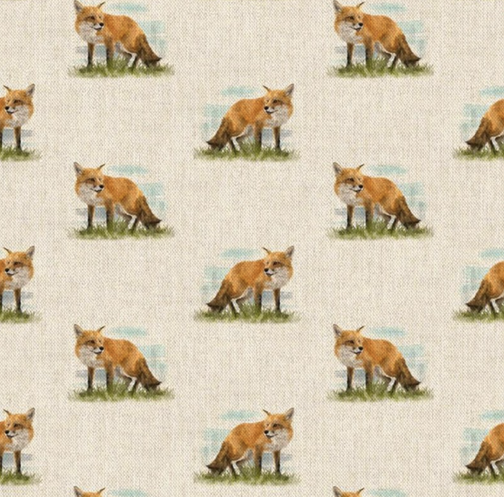 Cotton Rich Panel/All Over - Cushion/Bag Fronts - Fox