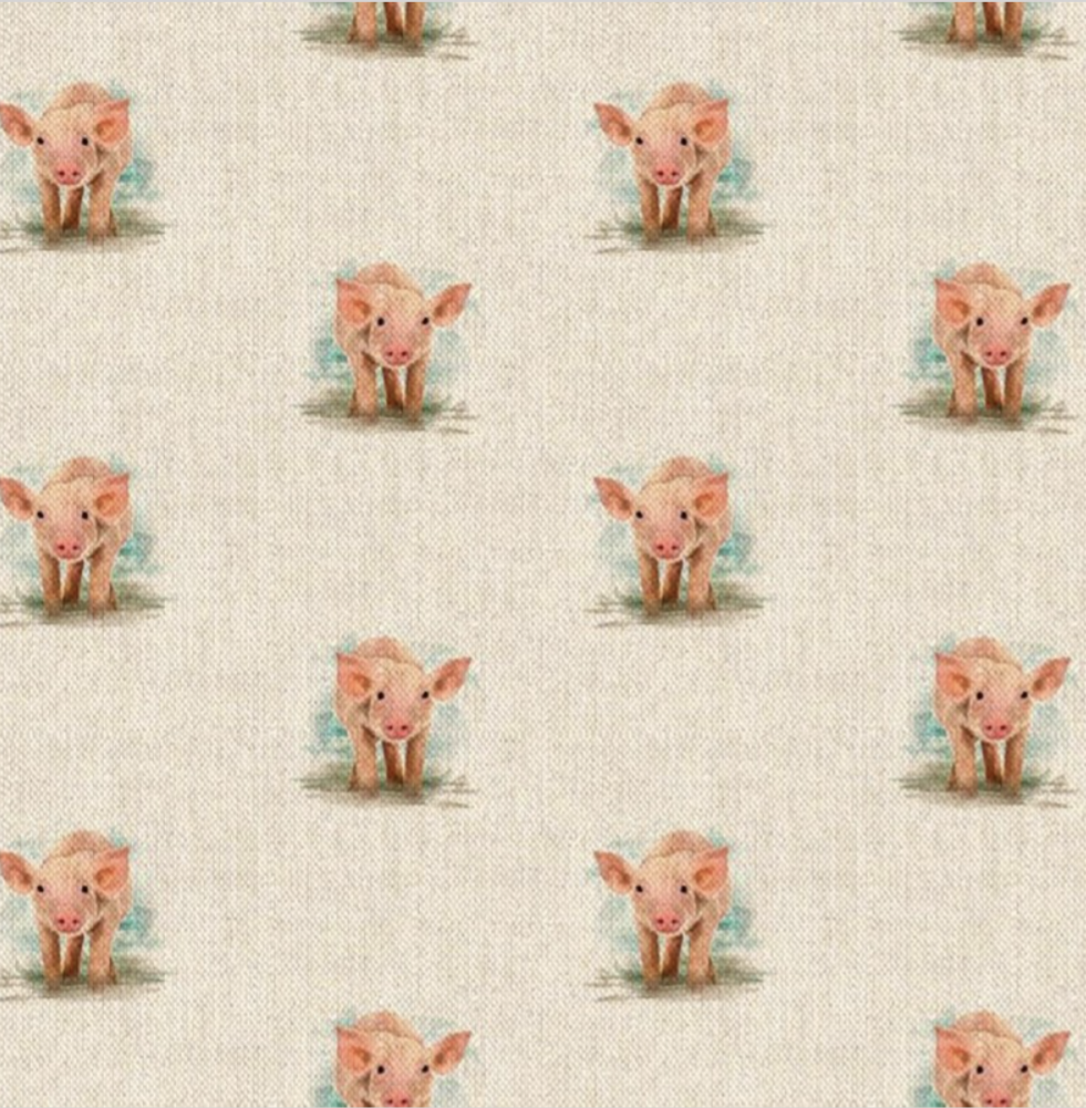 Cotton Rich Panel/All Over - Cushion/Bag Fronts - Pig