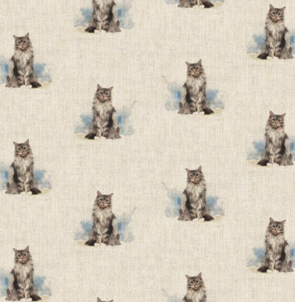 Cotton Rich Panel/All Over - Cushion/Bag Fronts - Cat