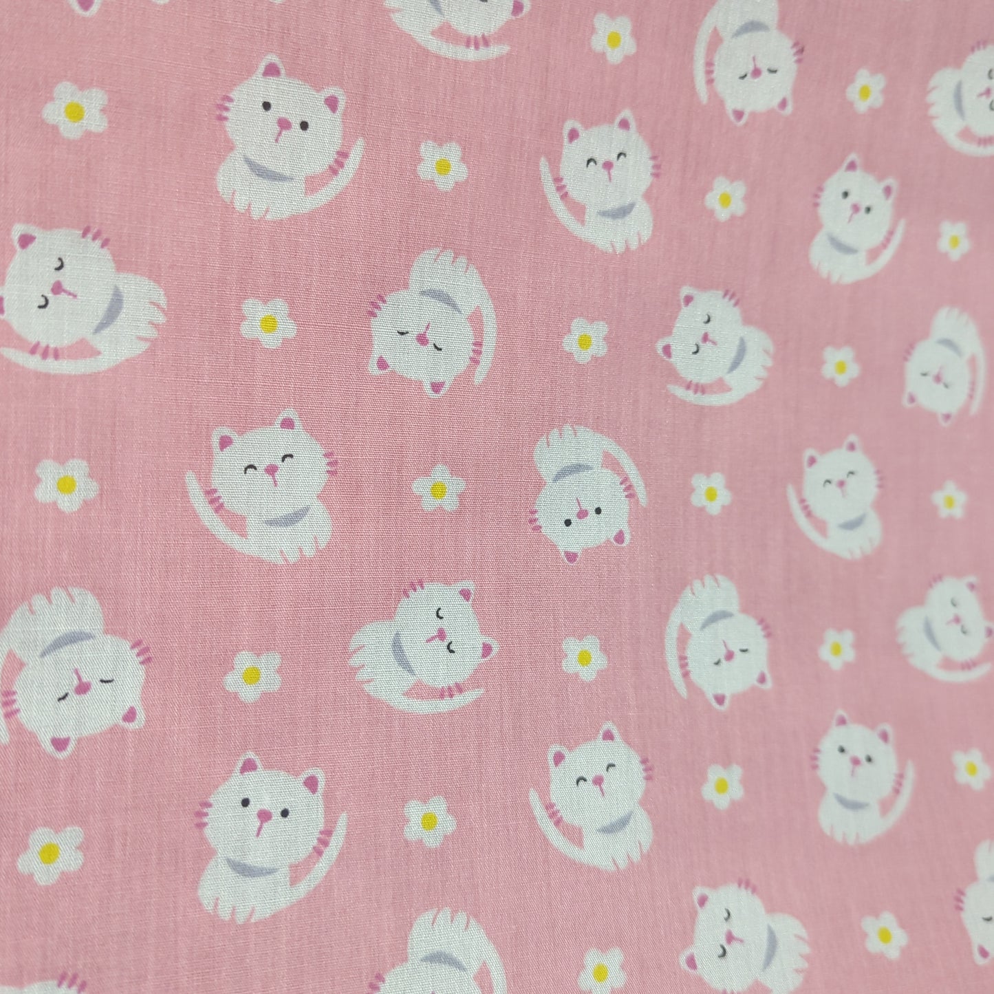Pink Kitten Polycotton