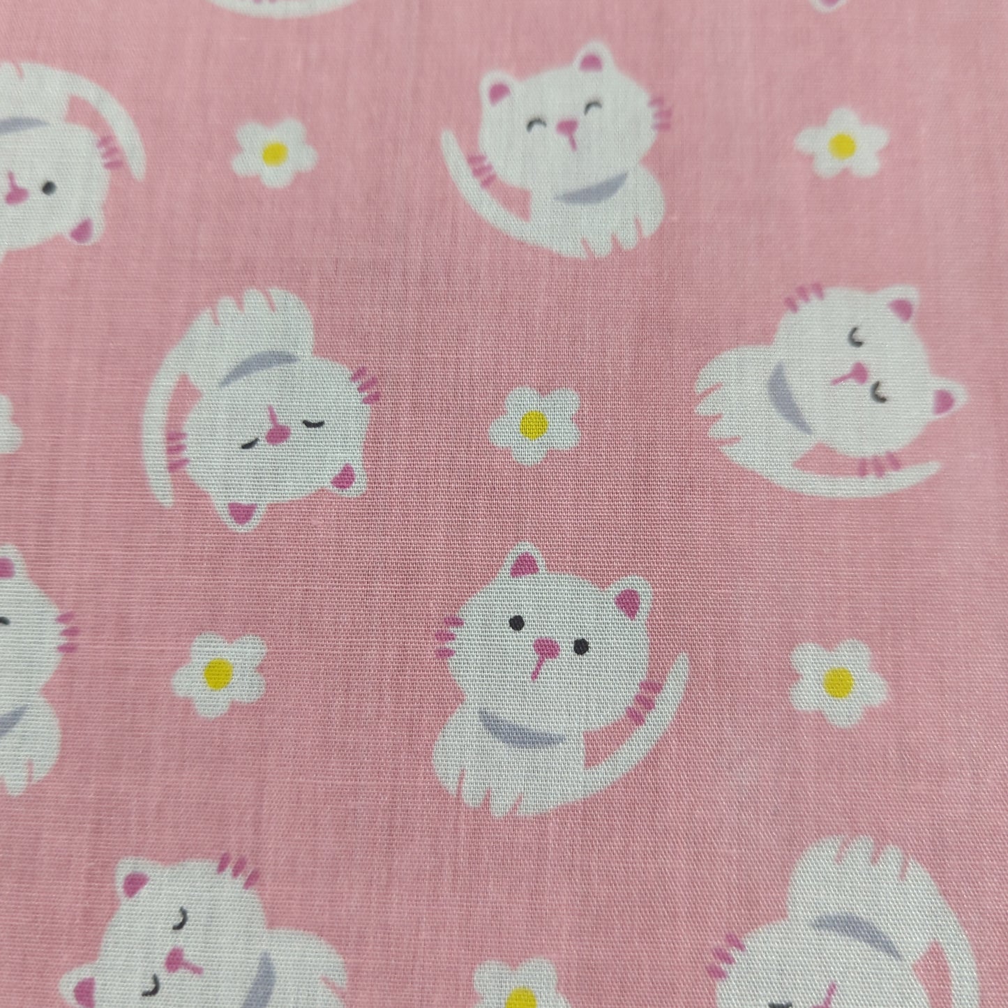 Pink Kitten Polycotton