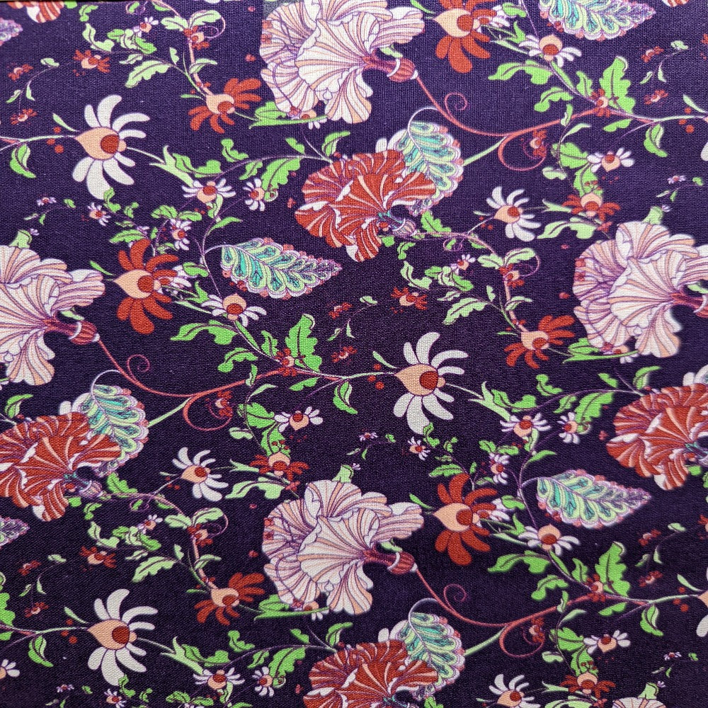 Hip Florals and Birds - Purple F12
