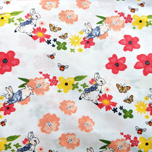 Peter Rabbit - White floral Butterflies