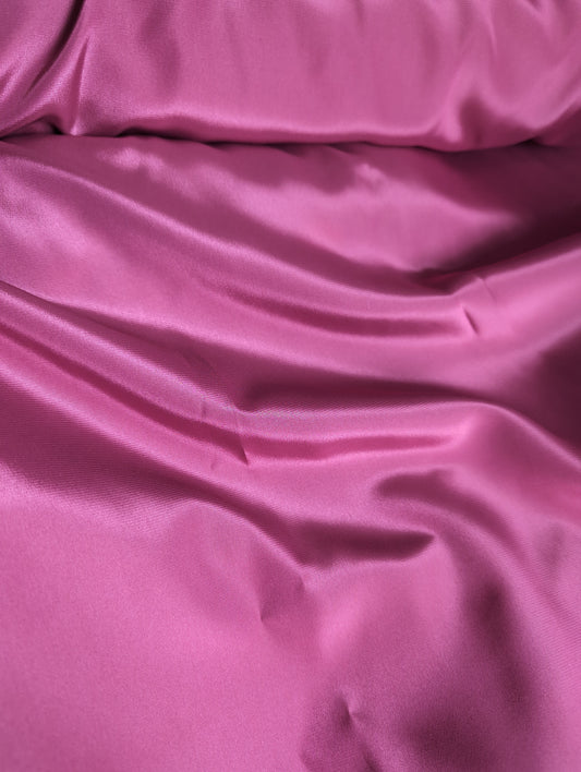 Rose pink fine satin type fabric